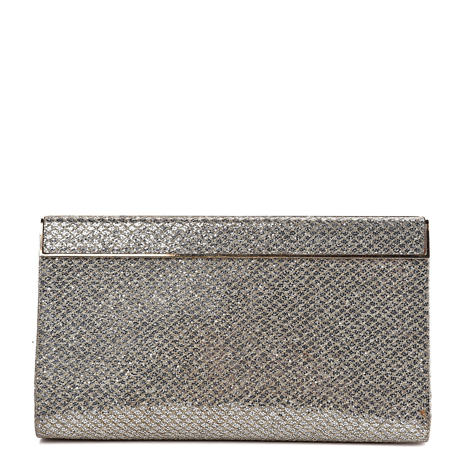 Jimmy Choo Glitter Fabric Clutch Champagne 1 of 14