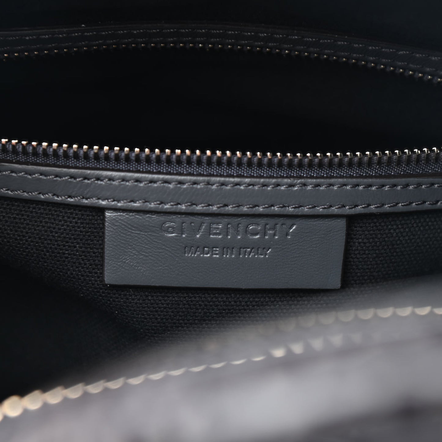 Calfskin Crocodile Embossed Small Antigona Storm Grey