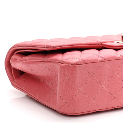 Chanel Caviar Quilted Medium Double Flap Pink 9 of 10