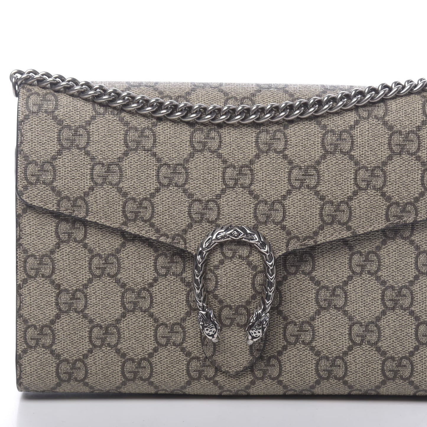 GG Supreme Monogram Mini Dionysus Chain Wallet Beige Taupe