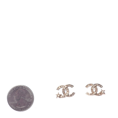 Chanel Crystal CC Starfall Earrings Gold 2 of 4