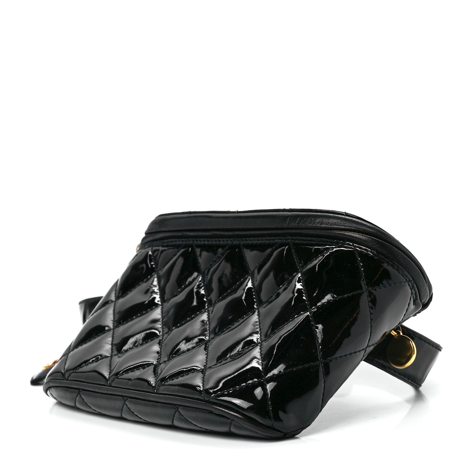 Chanel Patent Calfskin Quilted Waist Belt Bag 75 30 Black 8 of 11