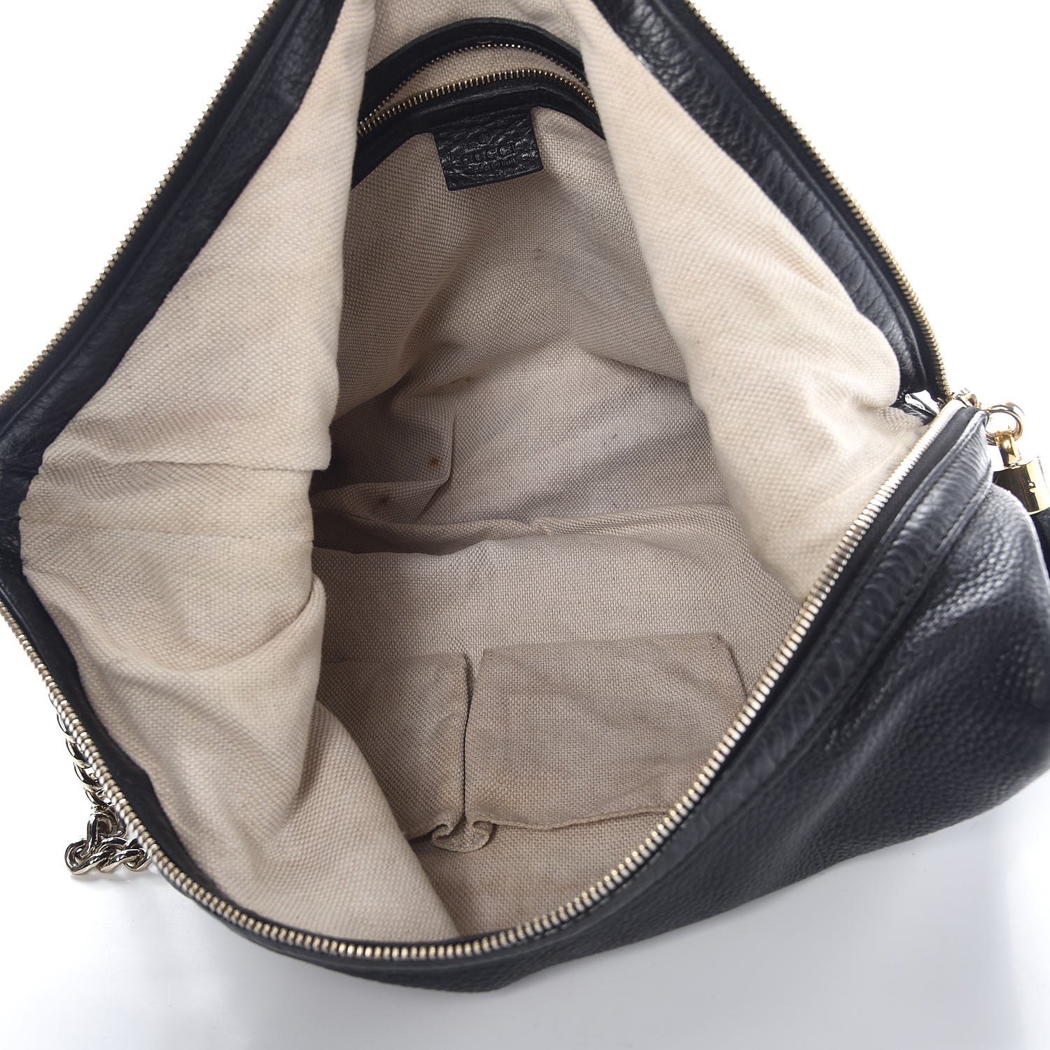 Gucci Pebbled Calfskin Medium Soho Chain Hobo Black 5 of 14