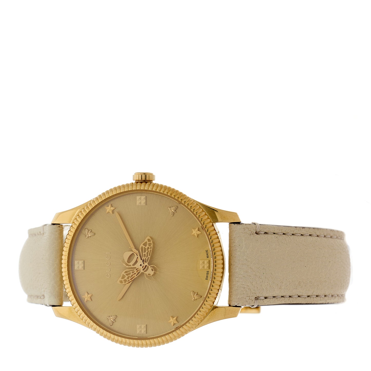Stainless Steel Calfskin 36mm G-Timeless Bee Quartz Watch White