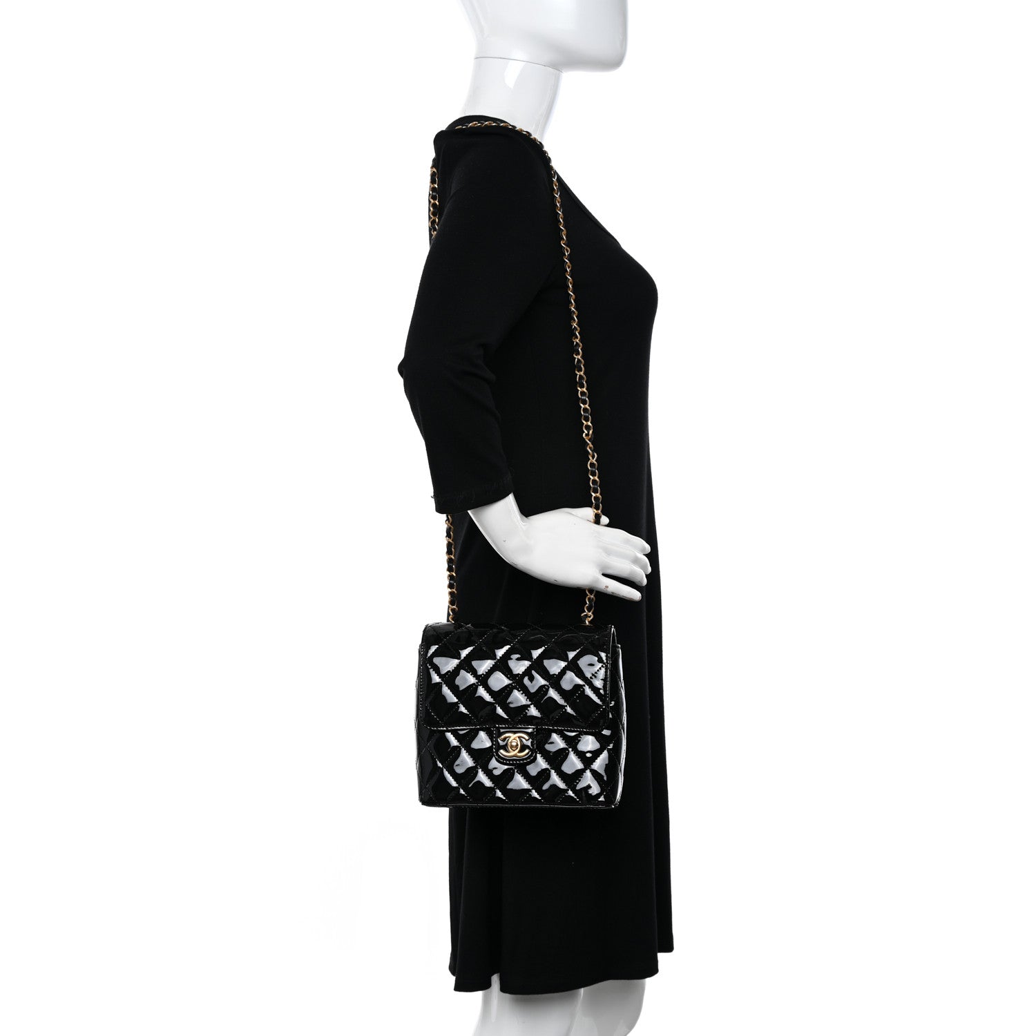 Chanel Patent Quilted Small Flap Black 2 of 12