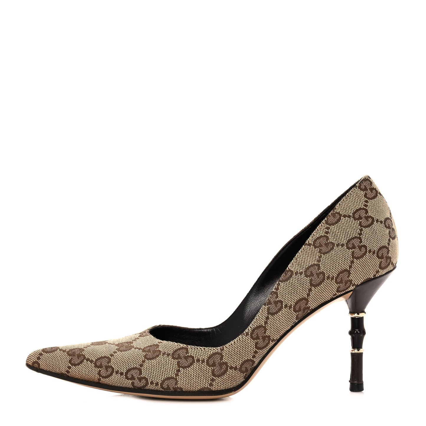 Monogram Malaga Kid Pumps 7 Biege Ebony Cocoa