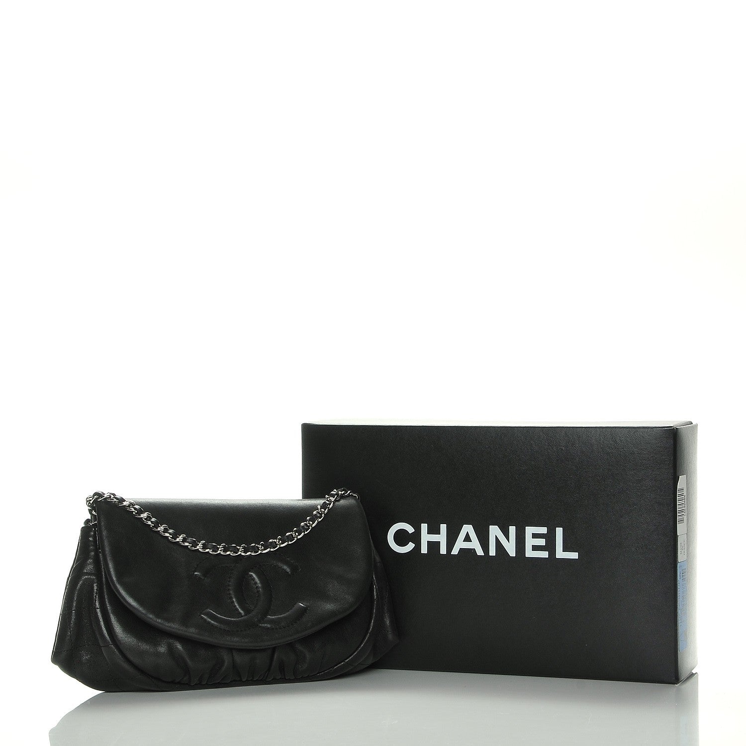 Chanel Lambskin Half Moon Wallet On Chain WOC Black 9 of 9