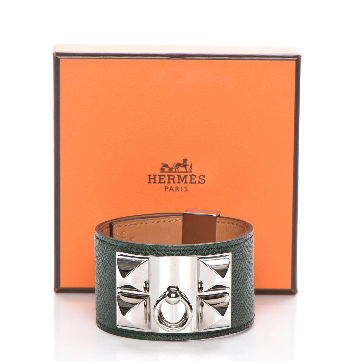 Hermes Epsom Collier de Chien CDC Bracelet L Vert Anglais 7 of 7