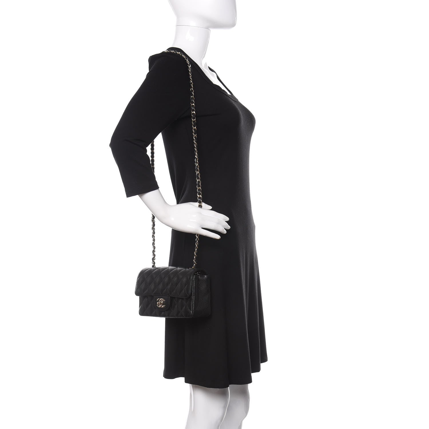 Chanel Caviar Quilted Mini Rectangular Flap Black 2 of 10