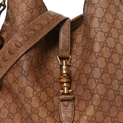 Gucci Guccissima Old Libeccio Large New Jackie Hobo Old Naturale 8 of 10