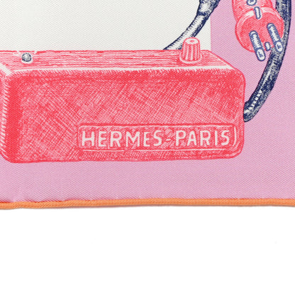 Hermes Silk Gavroche Chevaloscope Scarf 45 Neon Parme White Multicolor 2 of 4