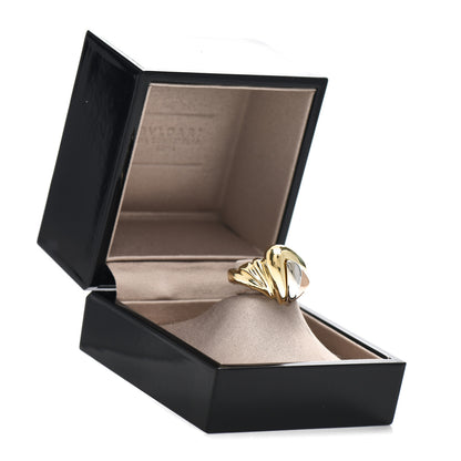 Bulgari 18K Rose Yellow White Gold Tri-Tone Triangle Ring 48 4.5 6 of 6