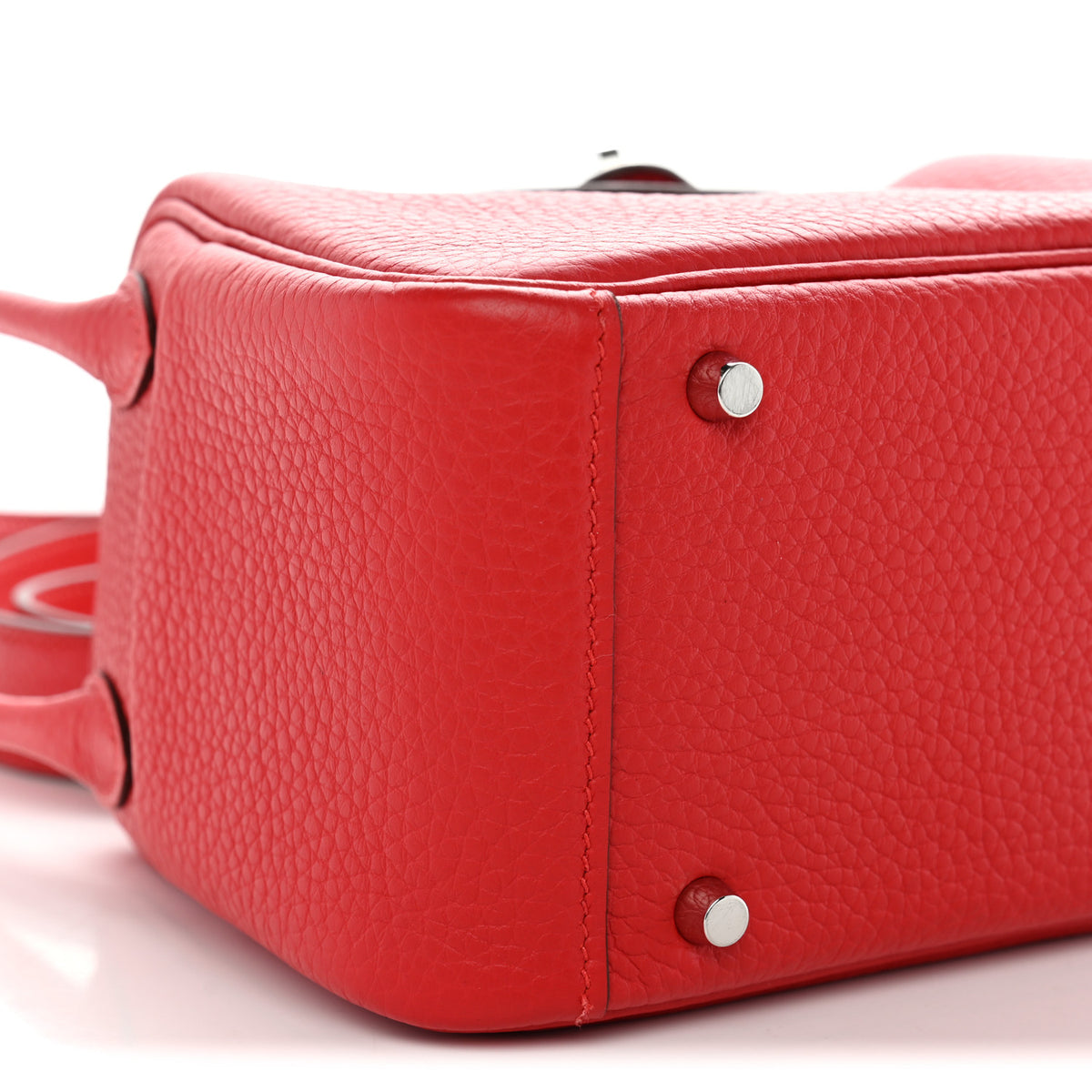 Hermes Taurillon Clemence Mini Lindy 20 Rouge Radieux 9 of 11