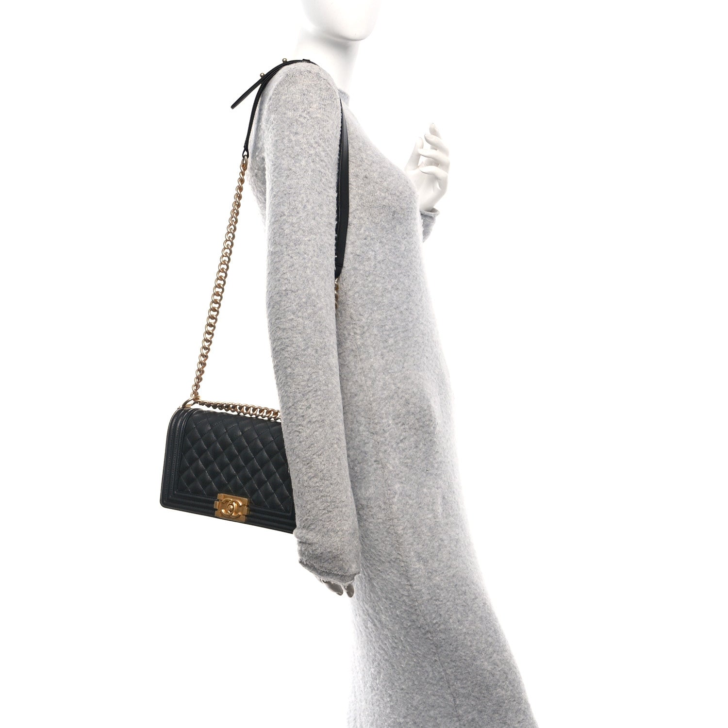 Chanel Caviar Quilted Medium Boy Flap Black 2 of 10