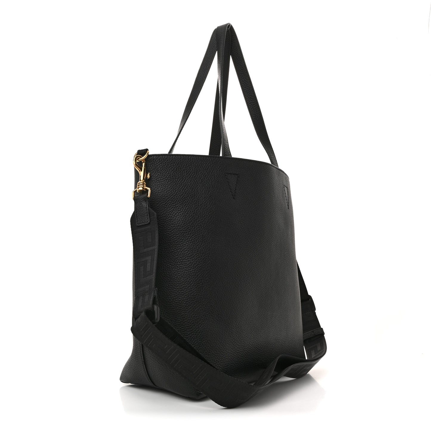 Grained Calfskin La Medusa Convertible Tote Bag Black