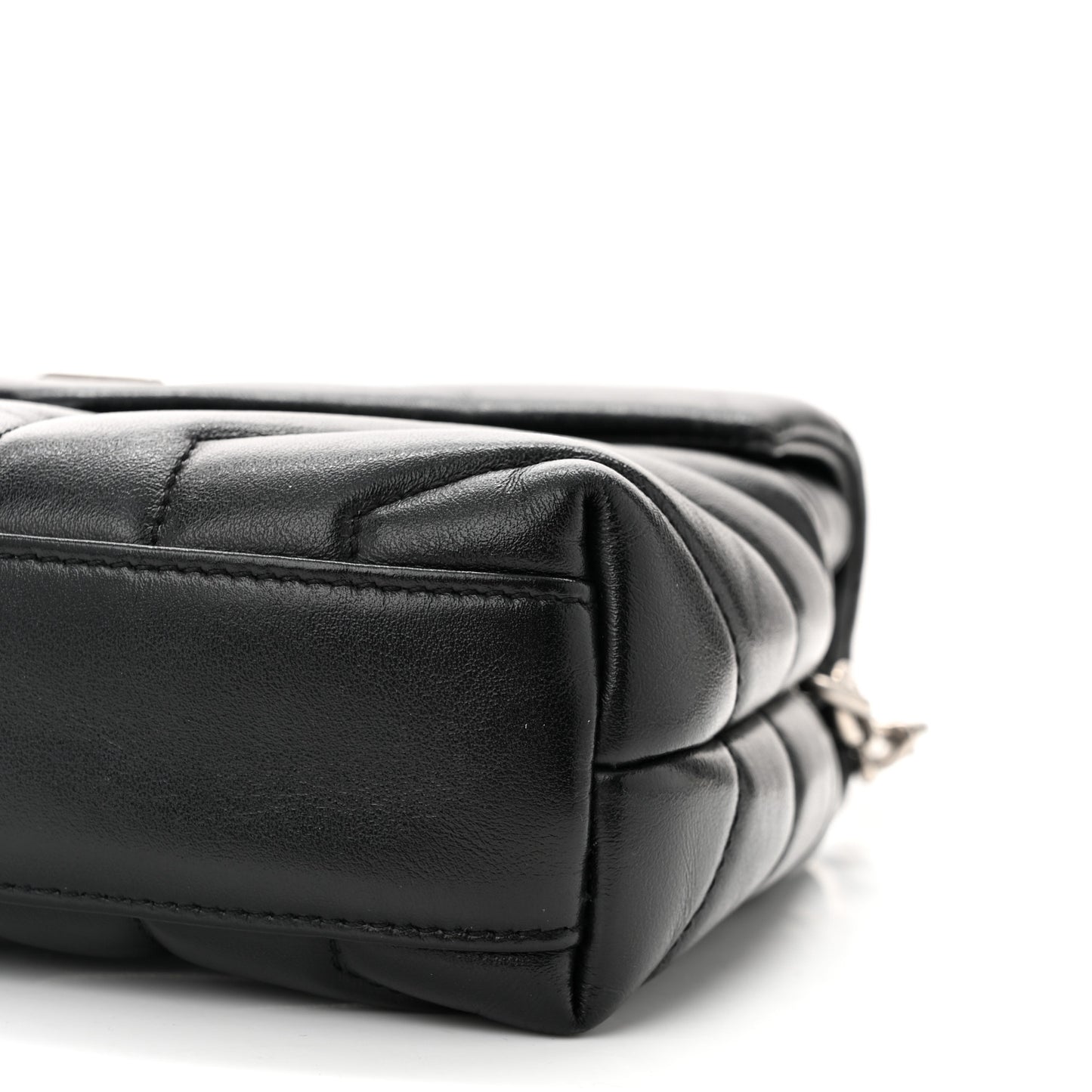 Calfskin Y Quilted Monogram Toy Loulou Crossbody Bag Black