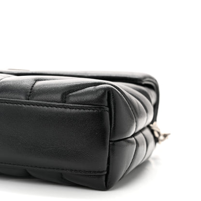 Saint Laurent Calfskin Y Quilted Monogram Toy Loulou Crossbody Bag Black 10 of 13