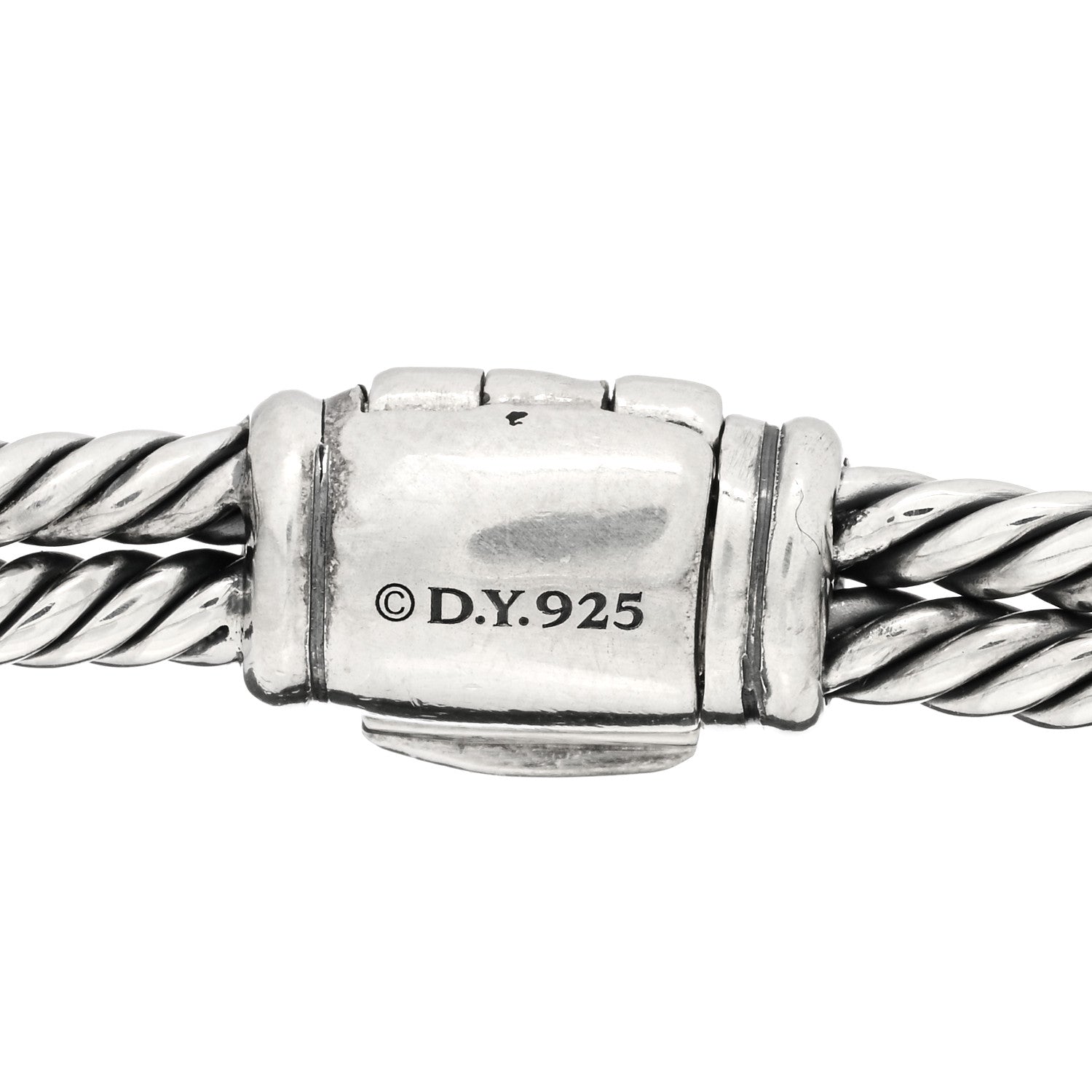 David Yurman Sterling Silver Pave Pink Sapphire 7mm Mini Loop Labyrinth Bracelet 3 of 4