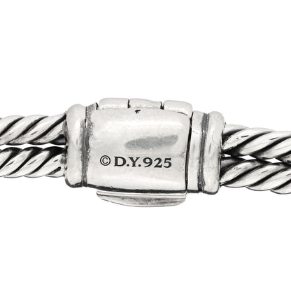 David Yurman Sterling Silver Pave Pink Sapphire 7mm Mini Loop Labyrinth Bracelet 3 of 4