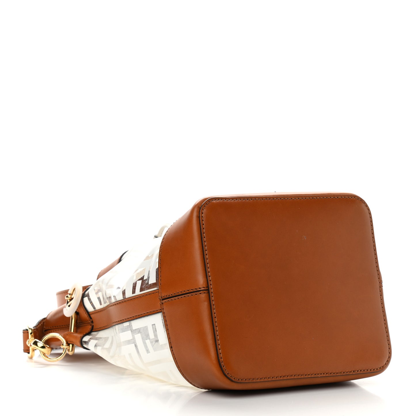 TPU FF Vitello Aura F is Fendi Grande Mon Tresor Bucket Bag White Cuoio