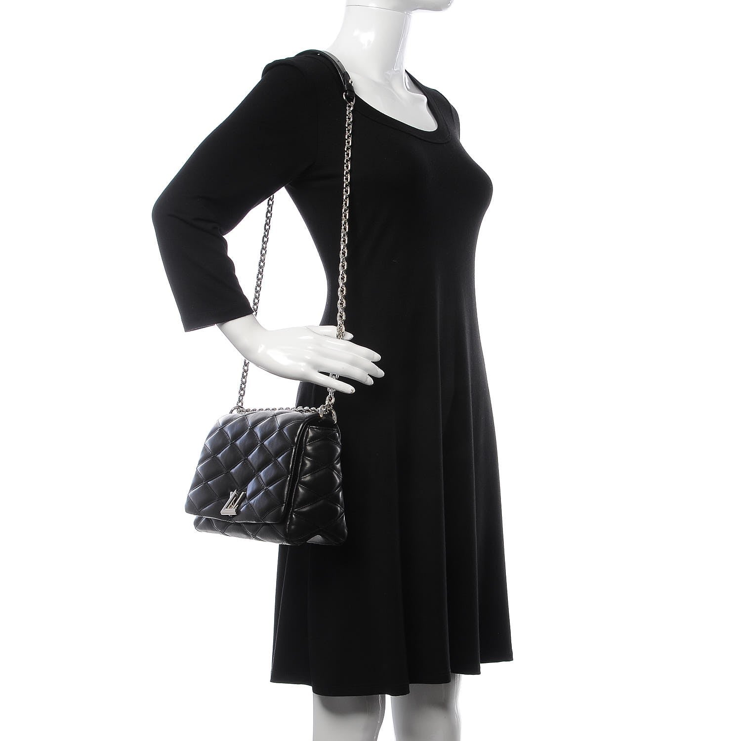 Louis Vuitton Lambskin Malletage GO-14 MM Black 2 of 9