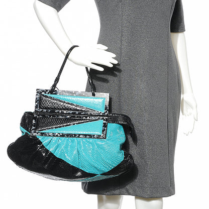Fendi Python To You Convertible Clutch Turquoise 2 of 9