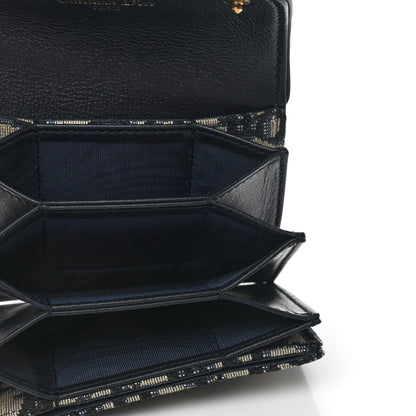 Christian Dior Oblique Saddle Card Holder Blue 5 of 8