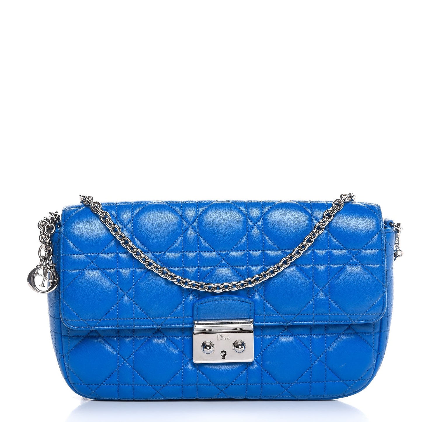 Lambskin Cannage Miss Dior Promenade Pouch Blue