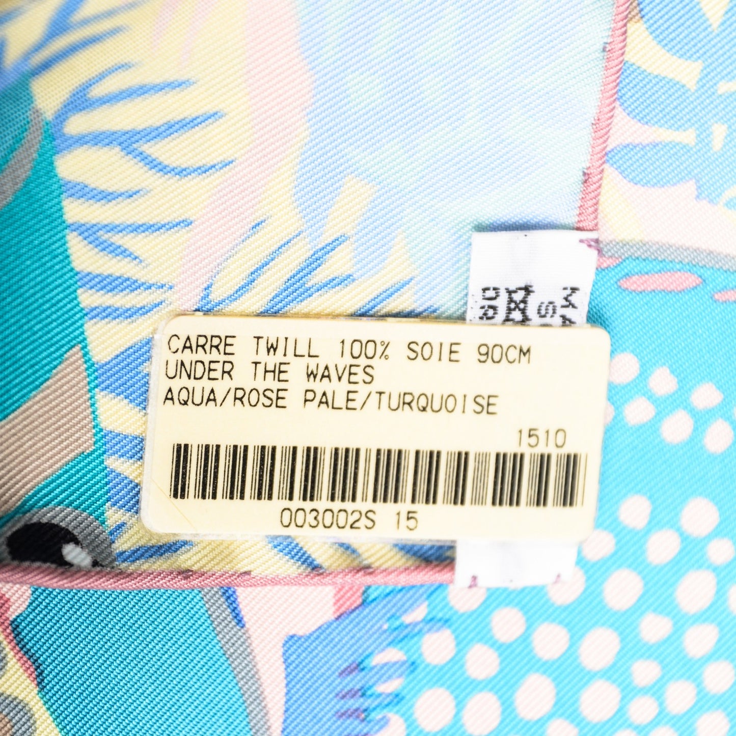 Silk Under The Waves Scarf 90 Aqua Rose Pale Turquoise