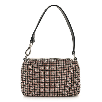 Alexander Wang Mesh Crystal Rhinestone Mini Heiress Pouch Pink 1 of 10