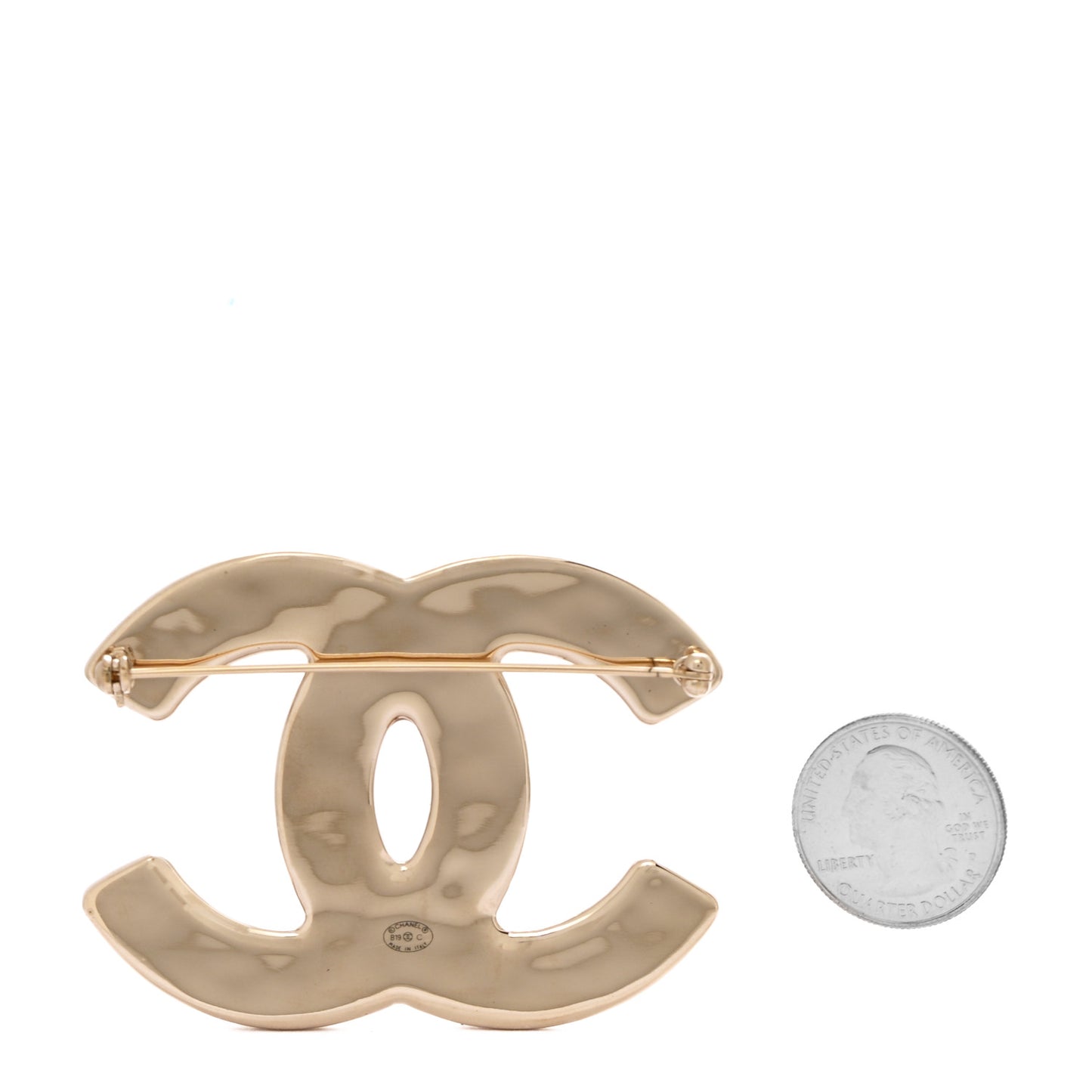 Crystal CC Brooch Gold Pink