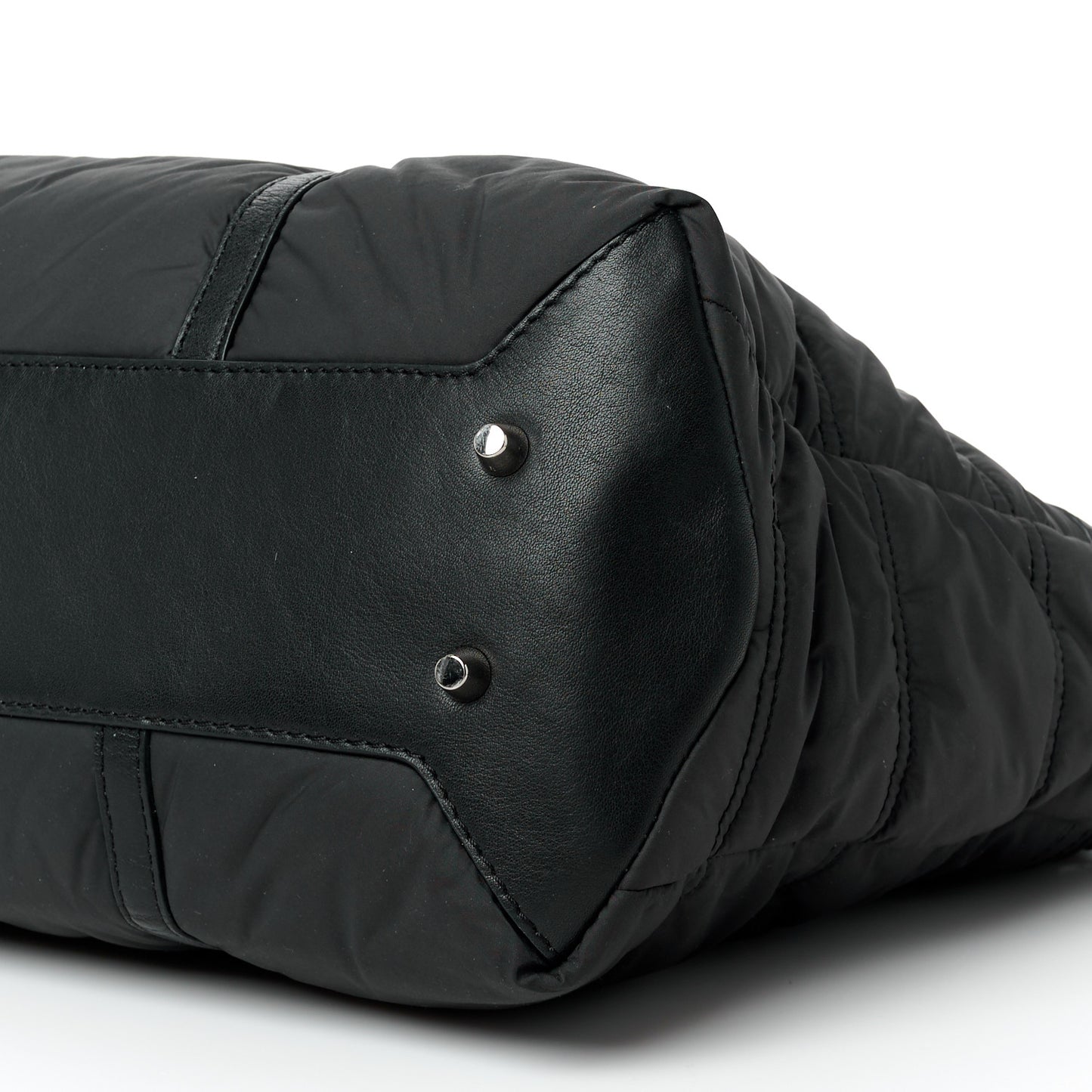 Nylon House Check Quilted Abbey Diaper Bag Black