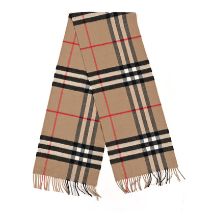Burberry Cashmere House Check Fringe Scarf Camel 2 of 4