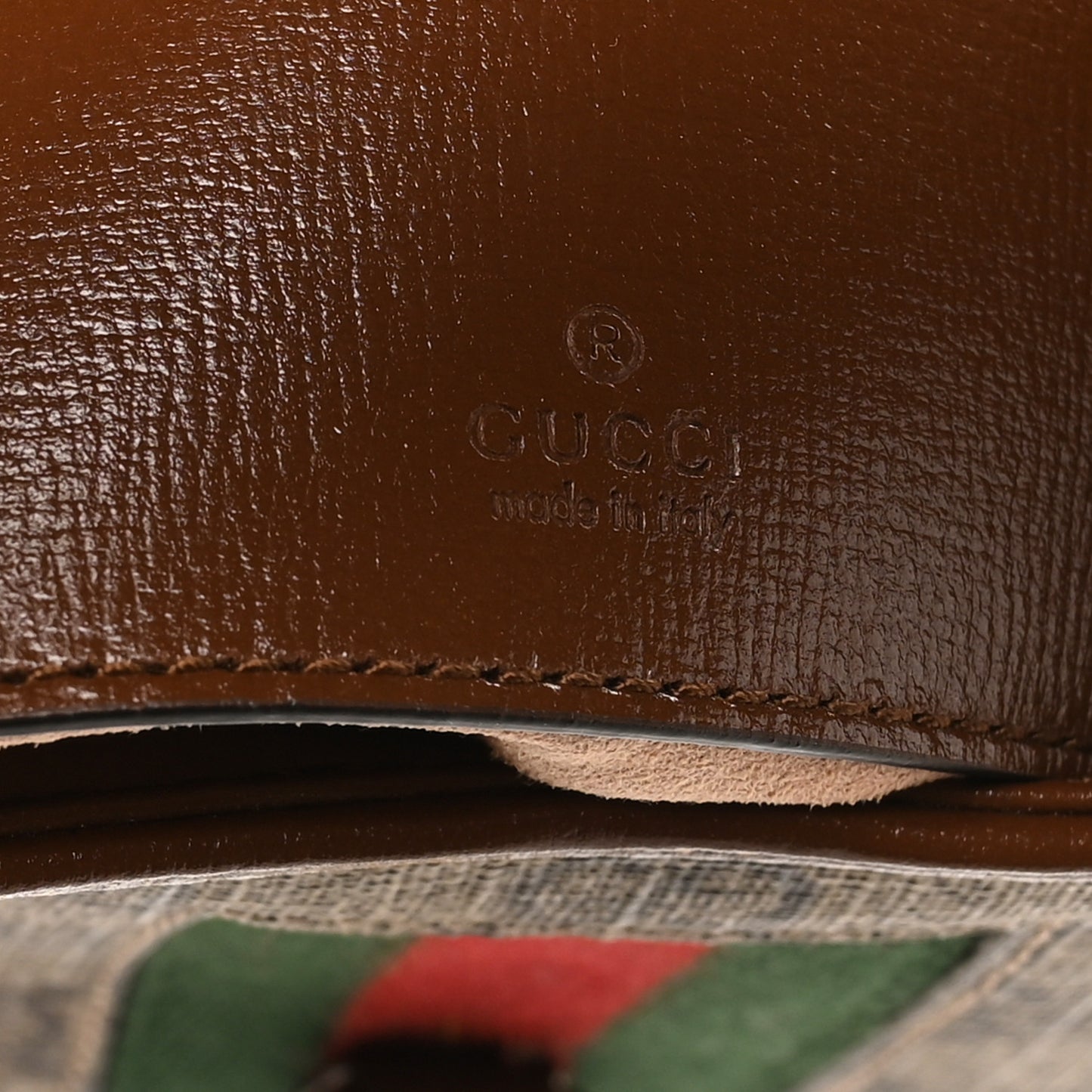 GG Supreme Monogram Azalea Calfskin Web Mini Jackie 1961 Hobo Beige Ebony Brown Sugar