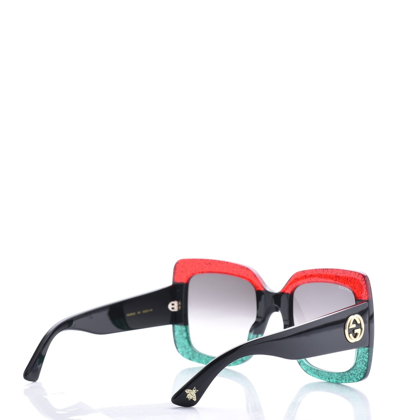 Square Frame GG0083S Sunglasses Glitter Red Black Green