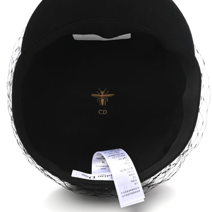 Christian Dior Cotton Canvas Arty Cap with Veil 58 Black 7 of 9