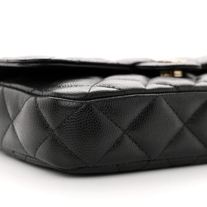 Chanel Caviar Quilted Flap Phone Holder With Chain Black 10 of 12