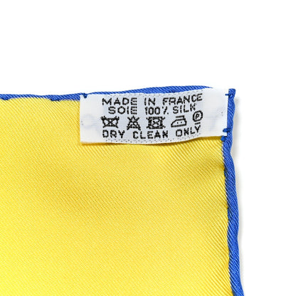 Hermes Silk La Maison des Carres Scarf 90 Jaune Vif Bleu Vert 4 of 4