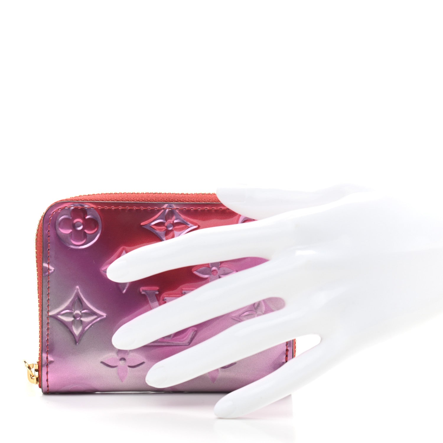 Louis Vuitton Metallic Vernis Degrade Zippy Coin Purse Pink Red 2 of 6