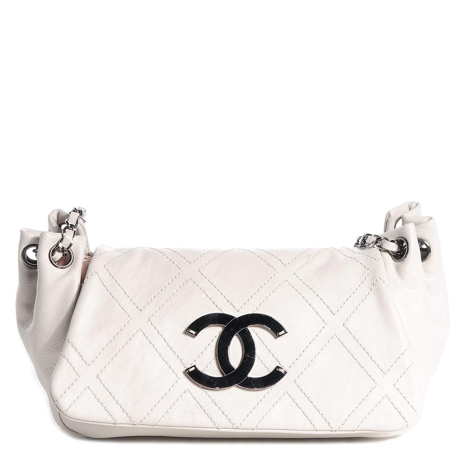 Chanel Calfskin Diamond Stitch Flap White 1 of 7