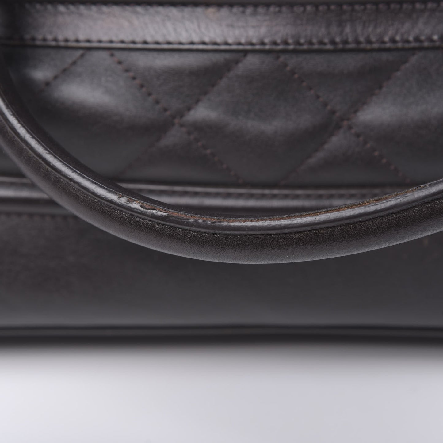 Lambskin Quilted Westbury Tote Dark Brown