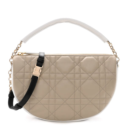 Christian Dior Lambskin Cannage Medium Dior Vibe Hobo Bag Beige 1 of 10