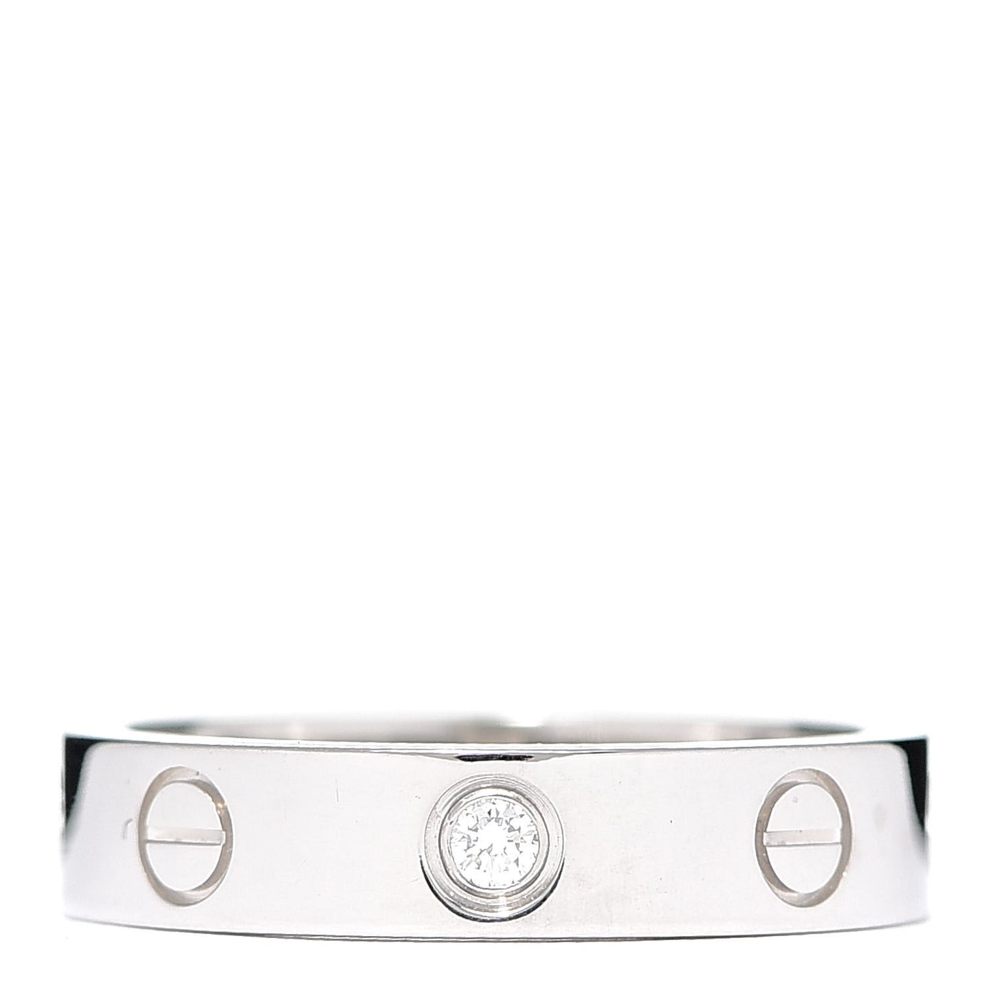 18K White Gold Diamond 4mm LOVE Wedding Band Ring 49 4.75