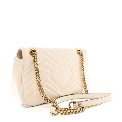 Gucci Calfskin Matelasse Small GG Marmont Shoulder Bag White 3 of 10