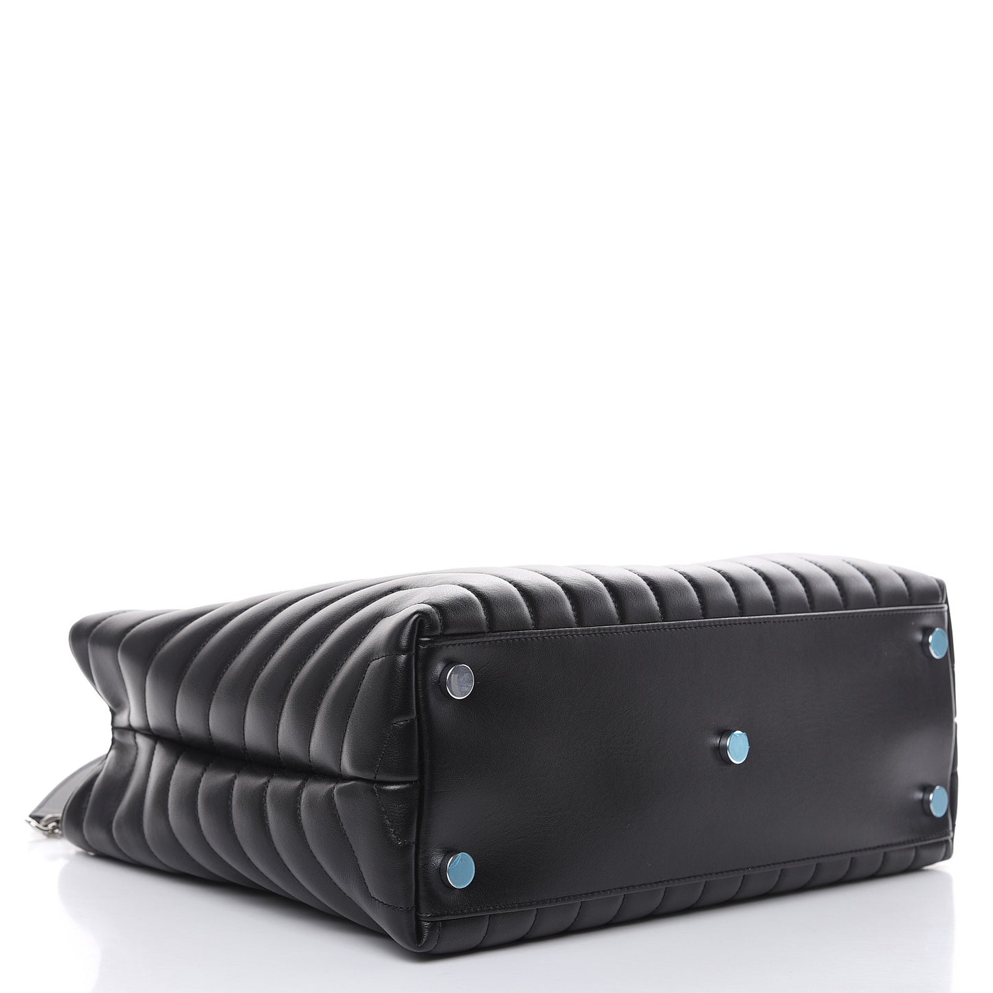 Calfskin Y Quilted Monogram Large Loulou Shopper Black