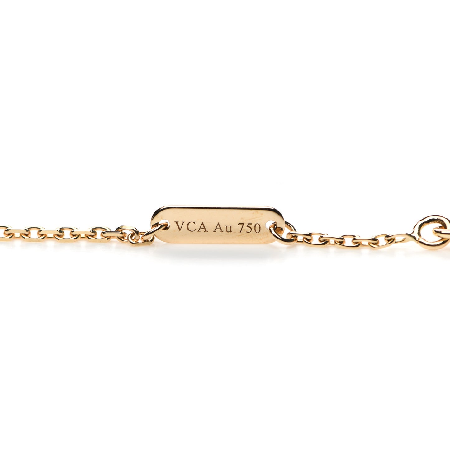 18K Yellow Gold Mother of Pearl Vintage Alhambra Pendant Necklace