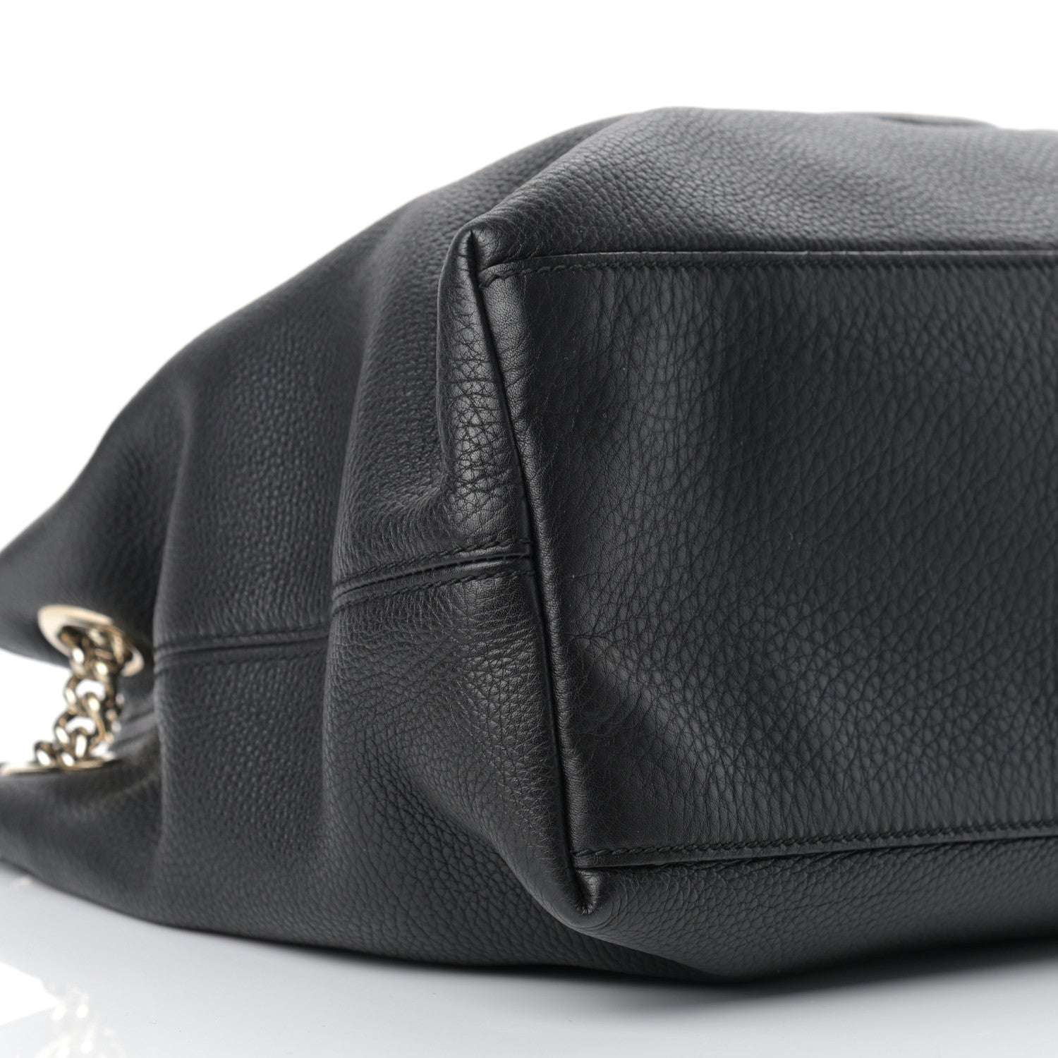 Gucci Pebbled Calfskin Medium Soho Chain Shoulder Bag Black 8 of 11