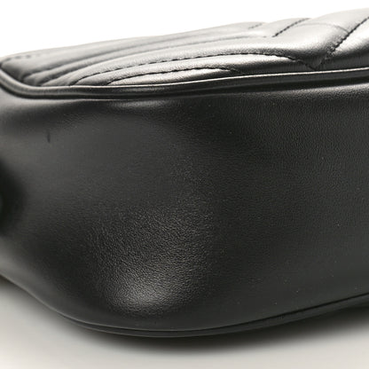 Gucci Calfskin Matelasse Small GG Marmont Chain Shoulder Bag Black 9 of 10