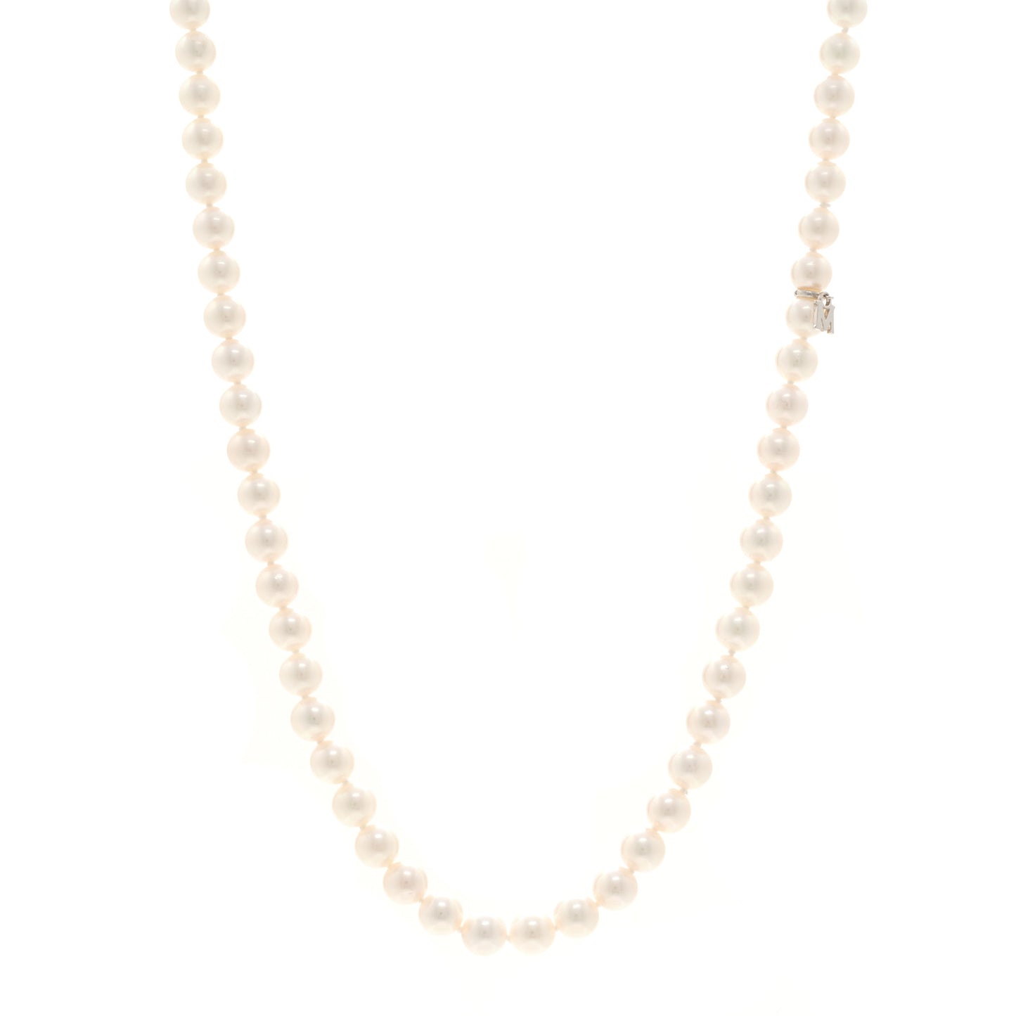 18K White Gold Akoya Cultured Pearl 6.5-7mm Strand Necklace