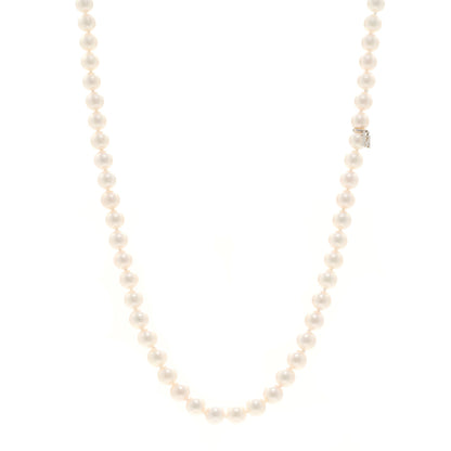 Mikimoto 18K White Gold Akoya Cultured Pearl 6.5-7mm Strand Necklace 1 of 5